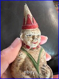 Vintage antique cast iron still bank 6 clown A. C Williams