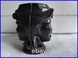 Vintage cast metal Figural Toy'Piggy bank', coin safe, 2 pc opens withscrew