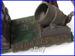 Vtg. Mechanical Artillery Cast Iron Bank Cap Snap Cannon Working Metal Stopper