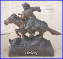 WINCHESTER HORSE & RIDER STATUE Dime Bank Unusual Foundry Cast Iron