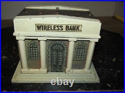 WIRELESS BANK CAST IRON & And TIN LITHO BATTERY OPERATED BANK