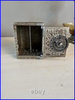 WONDERFUL ANTIQUE U. S. CAST IRON UNION SAFE STILL BANK, c. 1900