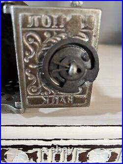 WONDERFUL ANTIQUE U. S. CAST IRON UNION SAFE STILL BANK, c. 1900