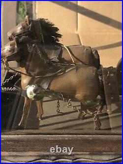 Wells Fargo Stagecoach/ Horses Handemade Wood/ Cooper Removable Glass Case VTG