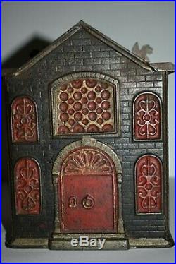 Wonderful Rare Globe Savings Cast Iron Mechanical Bank, Original Paint, Works