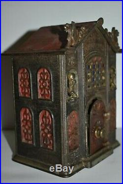 Wonderful Rare Globe Savings Cast Iron Mechanical Bank, Original Paint, Works