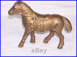 Wonderful old original RARE cast iron SADDLE HORSE still penny bank c. 1928