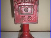 Wonderful old original cast iron Air Mail Bank on Base still bank c. 1920