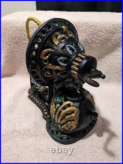 Works! Cast Iron Mechanical Bank Girl Skipping Rope